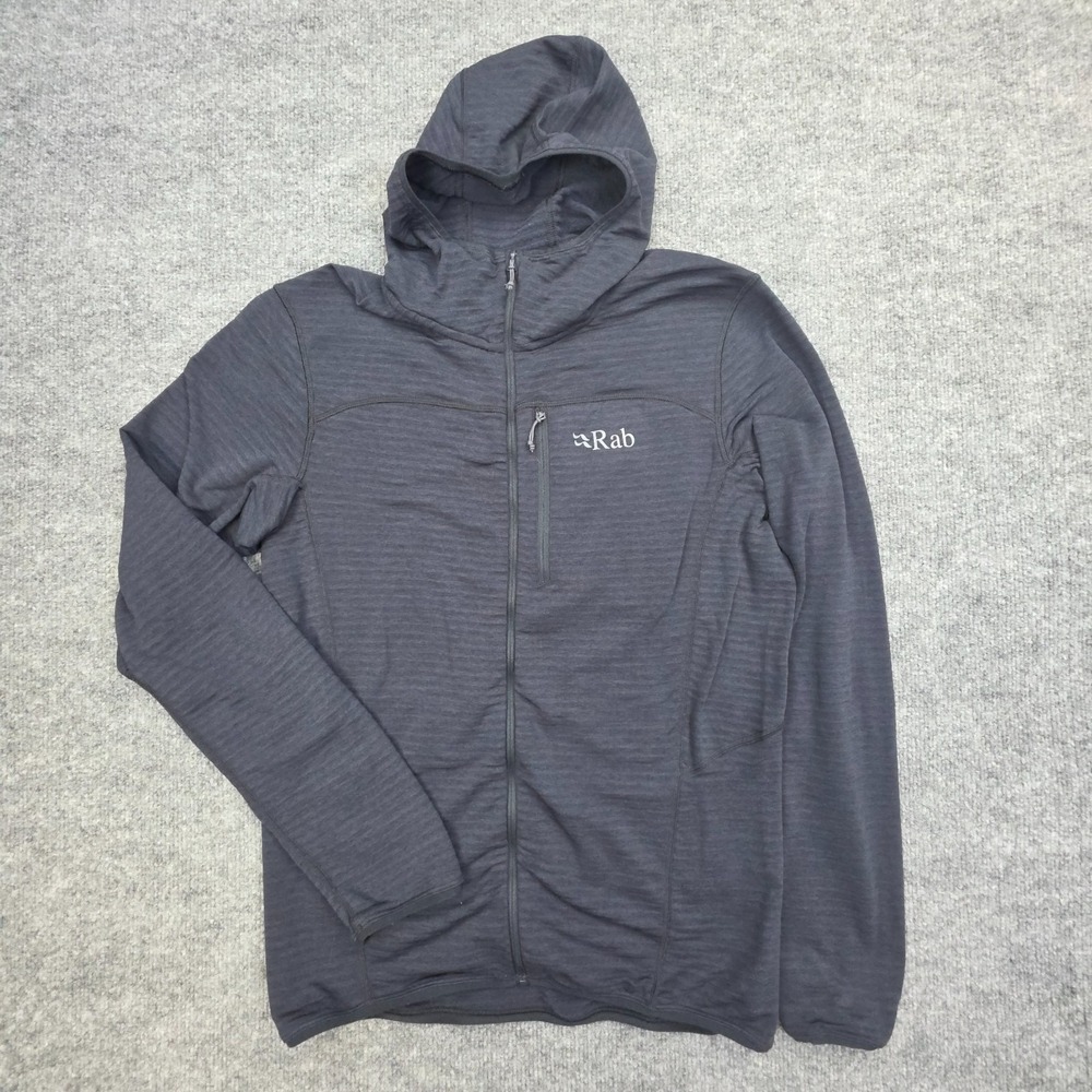Rab Ascendor Light Hoodie Zip Men's Small Navy Blue Poly Stretch